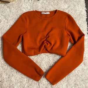 Zara long sleeve crop top US size Small